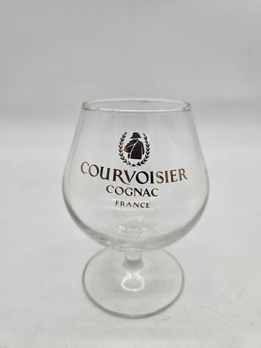 Courvoisier Le Cognac De Napoleon France Stem Glass Gold Logo Snifter