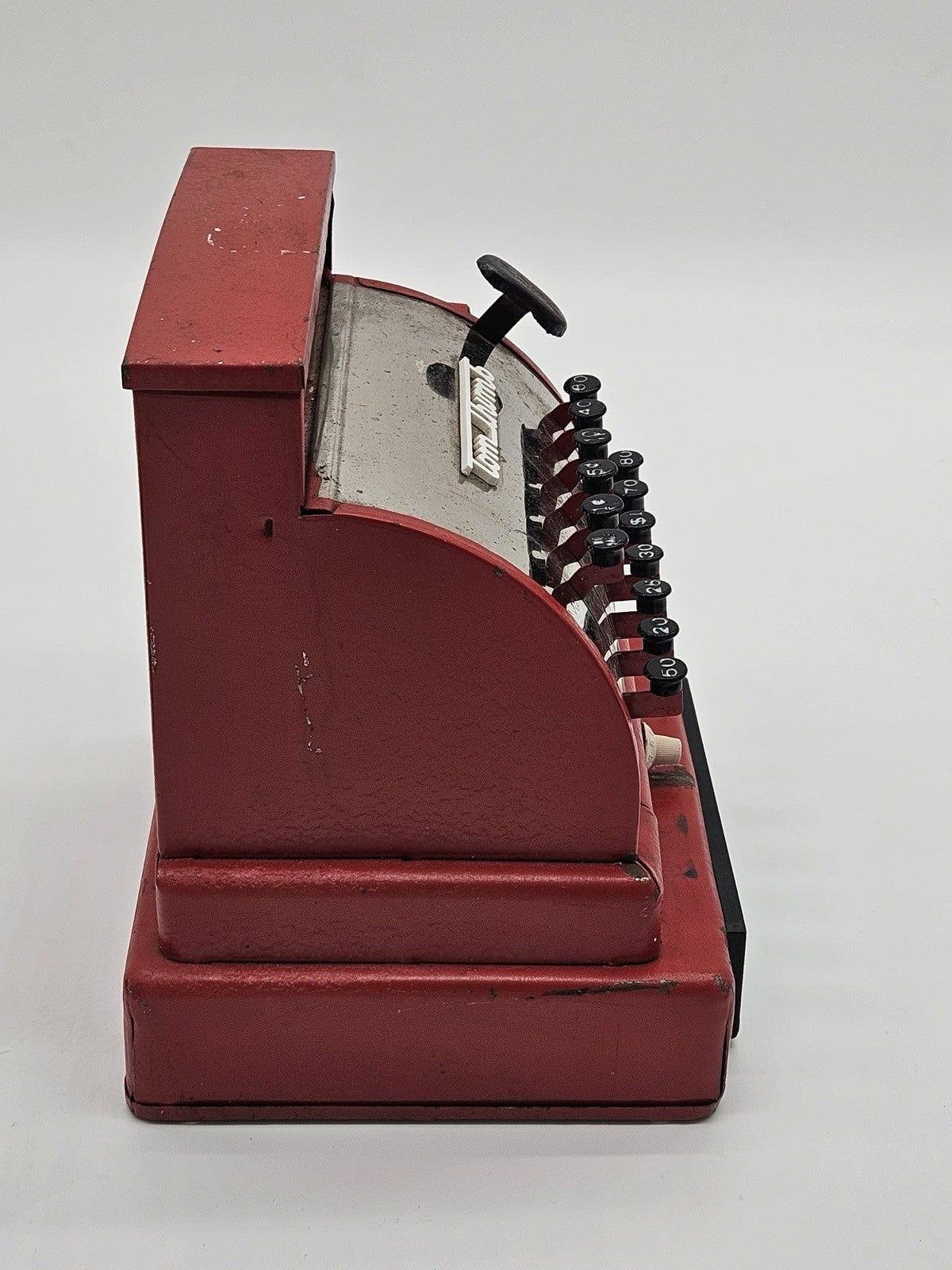 Original Vintage 1950’s TOM THUMB Red Metal Toy Cash register Cash Register
