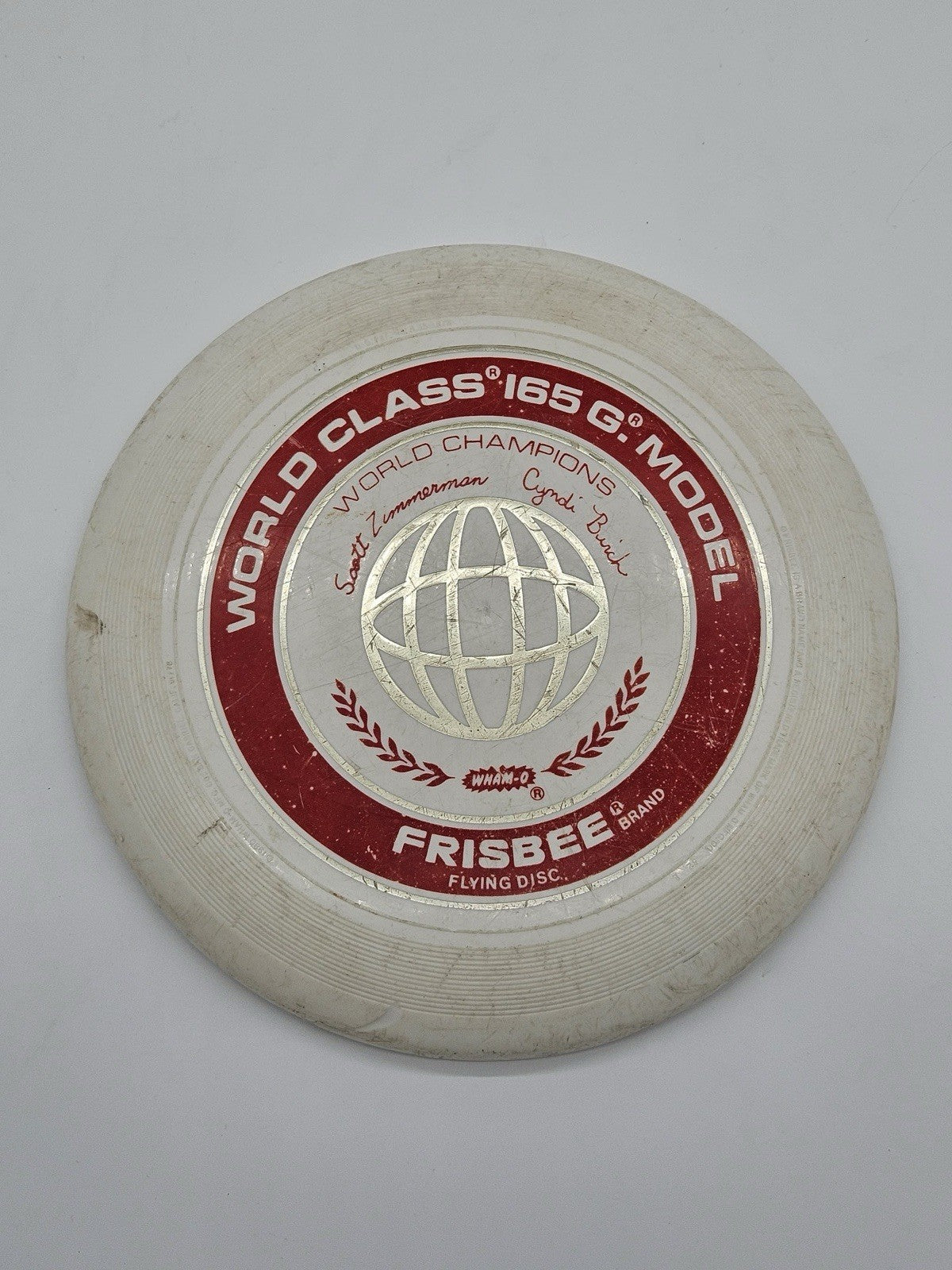 Wham-o Frisbee World Class 165 Gram 80C mold Scott Zimmerman Cyndi Birch Package