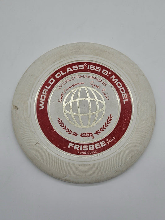 Wham-o Frisbee World Class 165 Gram 80C mold Scott Zimmerman Cyndi Birch Package