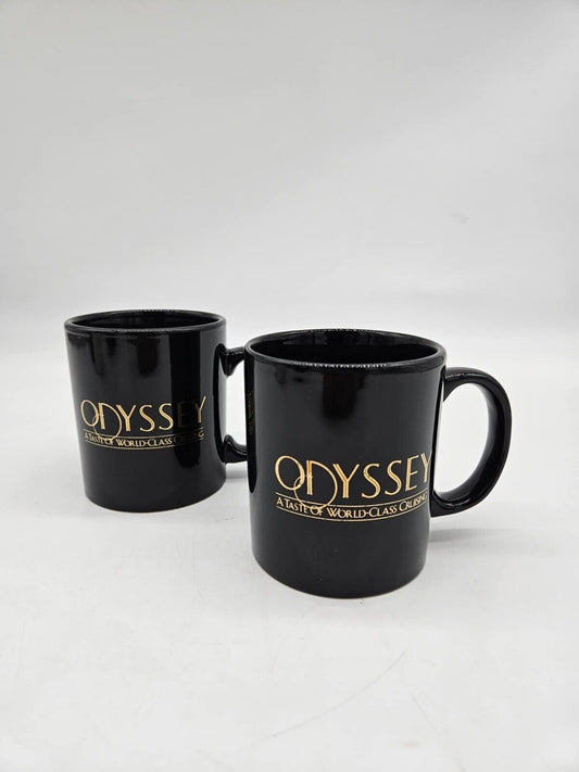 2 VTG Odyssey A Taste of World Class Cruising Chicago Yacht Ceramic Coffee Mugs