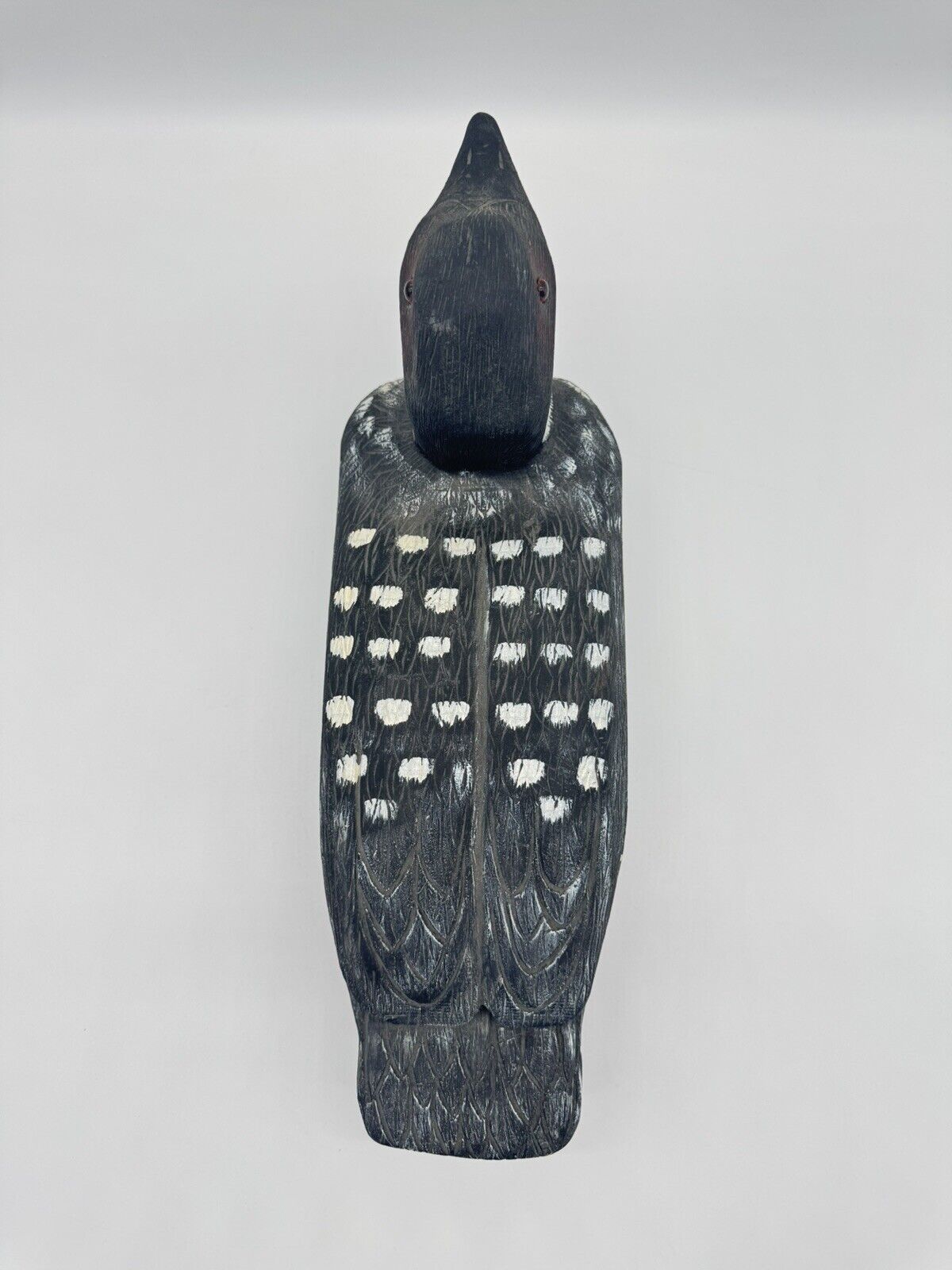 Vintage Hand Carved Hand Painted Loon Figurine Decoy Wooden