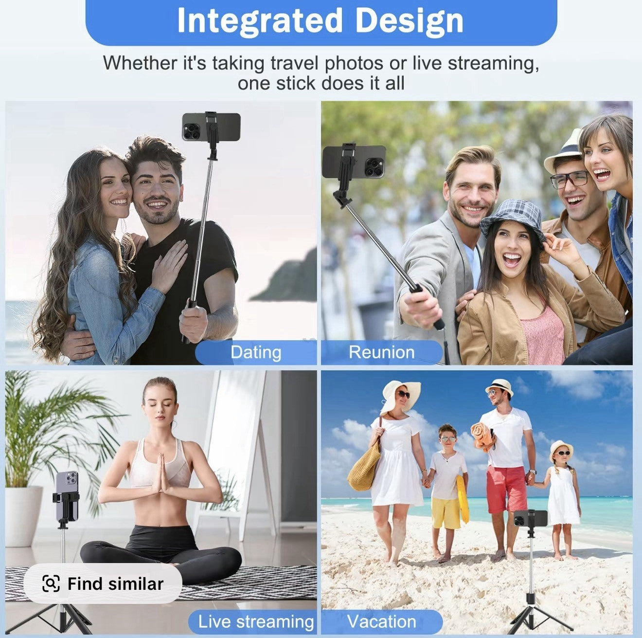 6-in-1 Tripod Selfie Stick with Wireless Remote – Adjustable & Portable
