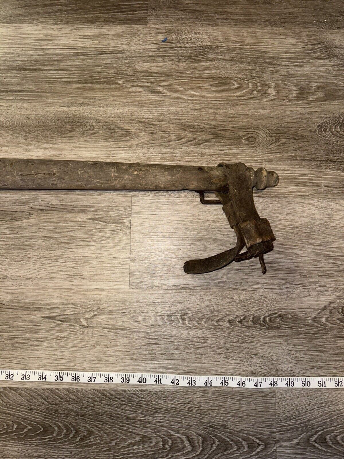 VINTAGE ANTIQUE PRIMITIVE HORSE OX HARNESS HITCH SINGLE TREE YOKE WOOD IRON 48"