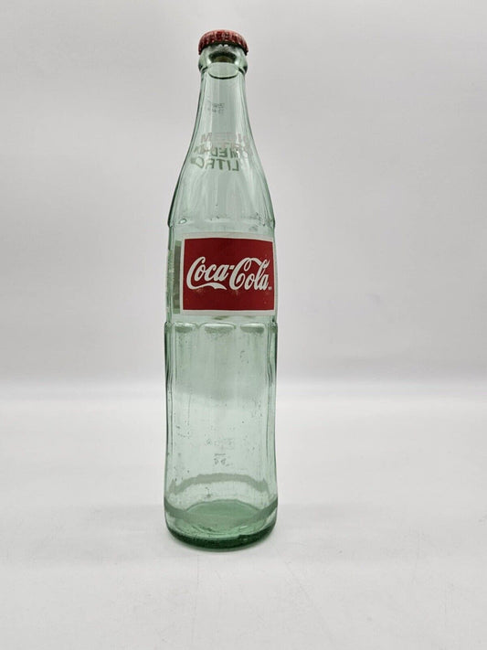 Vintage Coca-Cola Glass Green Bottle w/ Cap in Good Condition