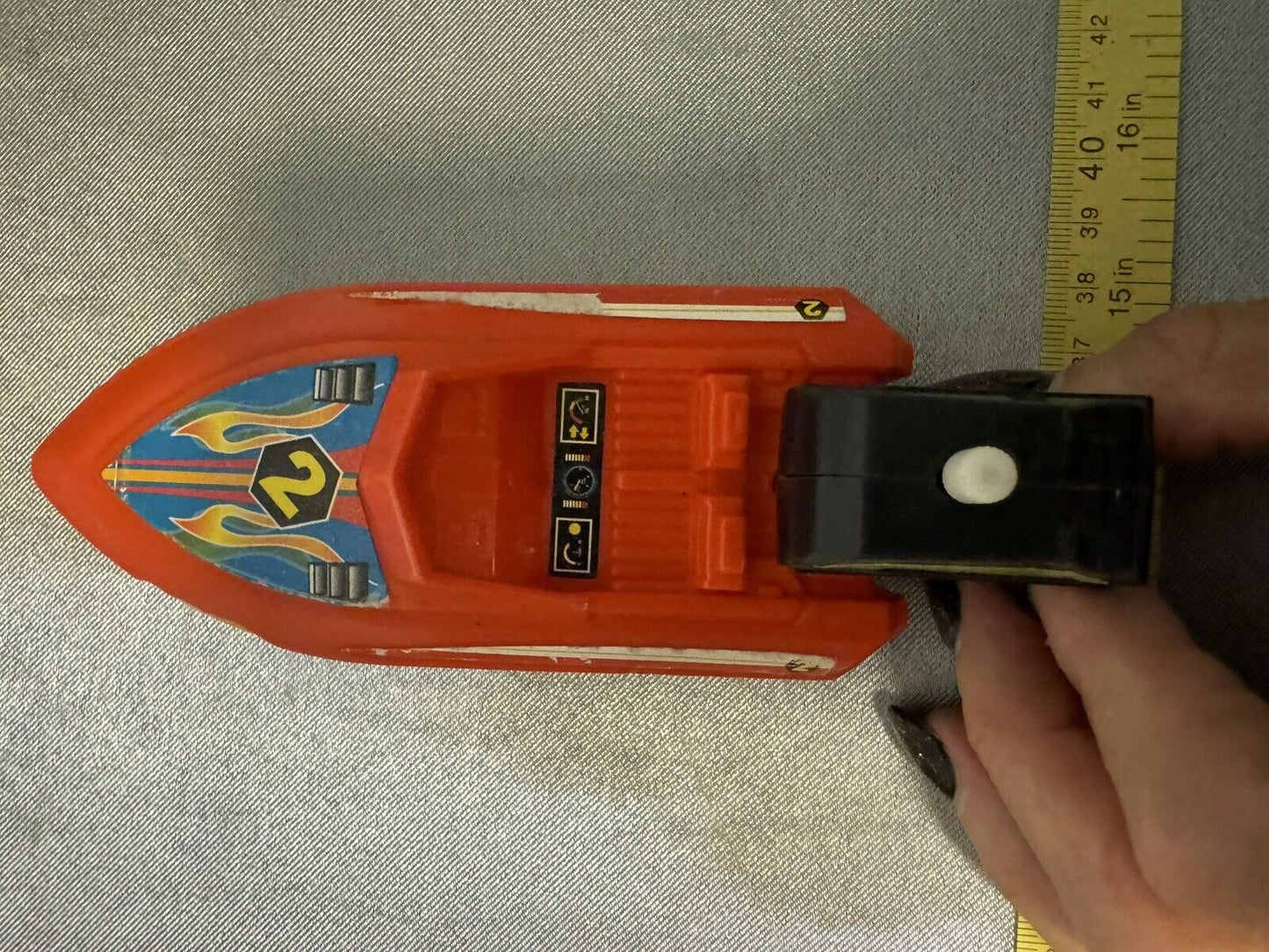 Plastic Wind Up Vintage Boat Toy WORKING 005