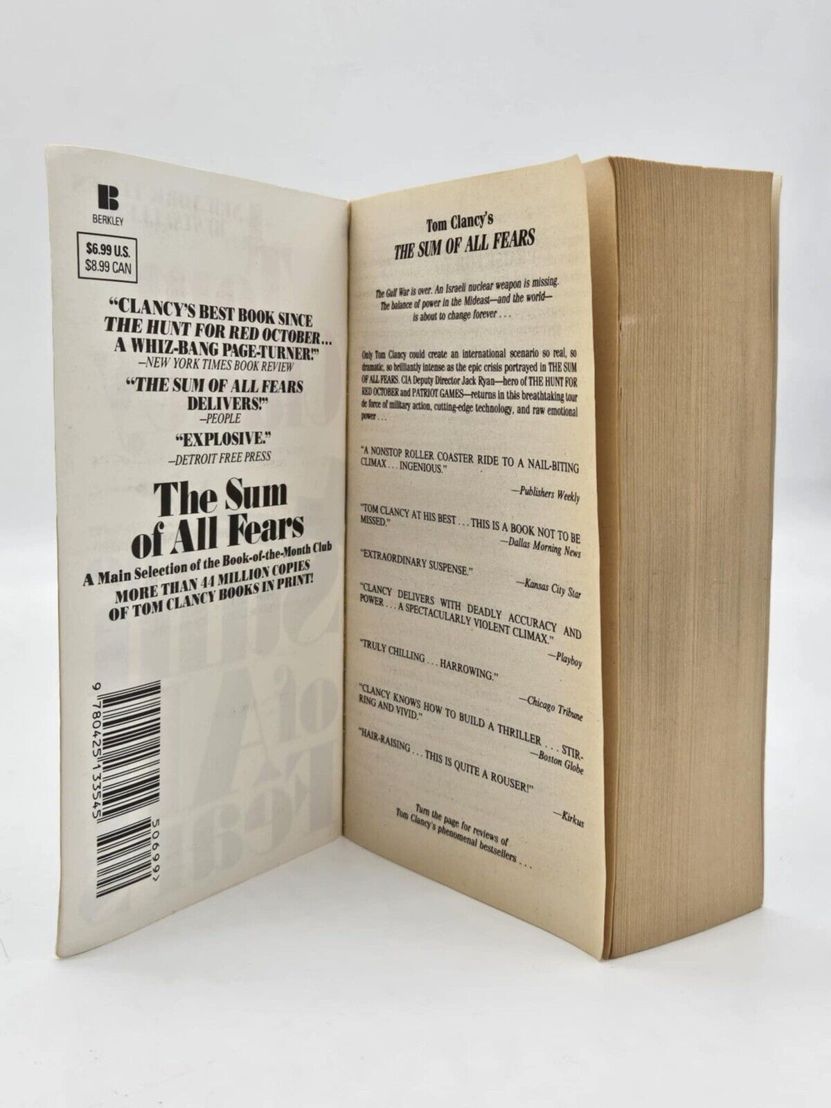 Tom Clancy, The Sum of All Fears, Paperback, Good Used Condition