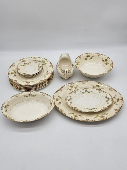 17 Piece Set of Antique Eggshell Nautilus China USA  F 44 N 5.