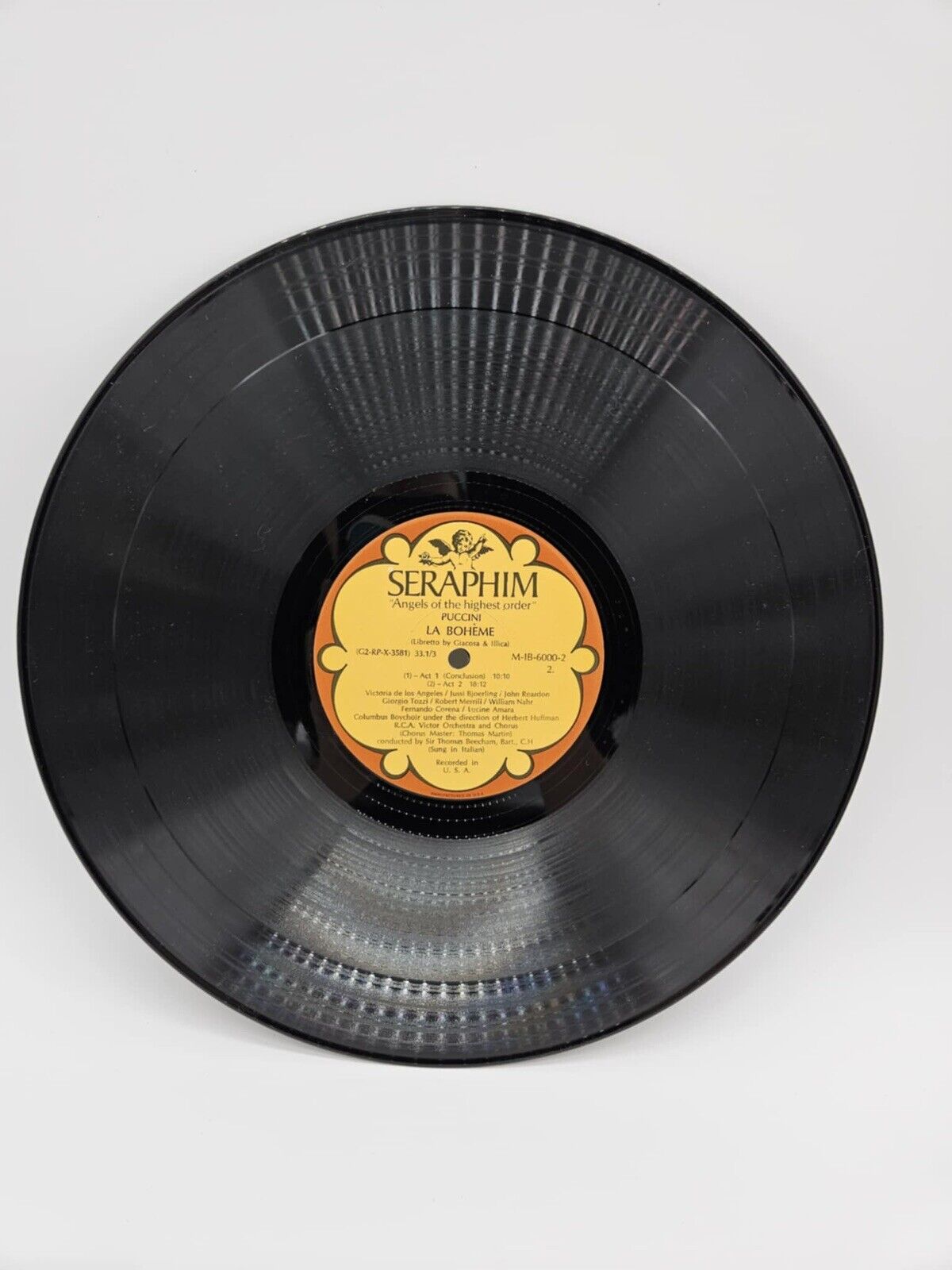 SIR THOMAS BEECHAM PUCCINI LA BOHEME BOXED SET LP SERAPHIM DE LOS ANGELES