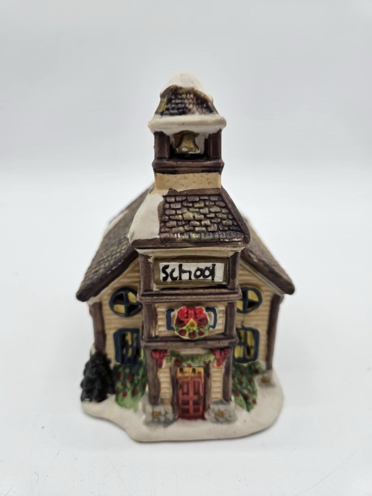 St. Nicholas Square Village Berry wood School House 2001 Christmas 5”x 3”x 4” In