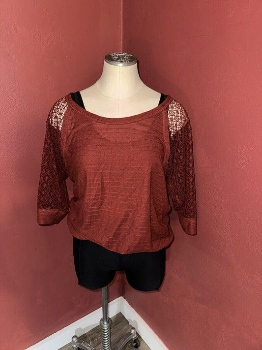 Maurice’s Half Steve Crocheted Burnt Orange Top