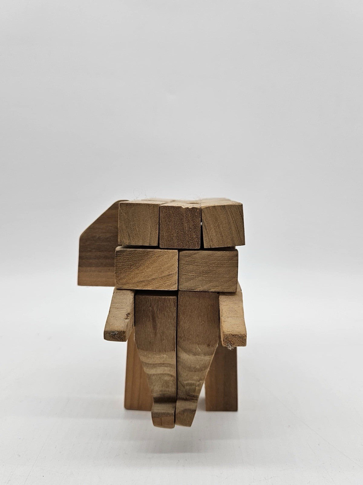 KUMIKI WOOD INTERLOCKING PUZZLE - ELEPHANT - 3” - VINTAGE - JAPAN