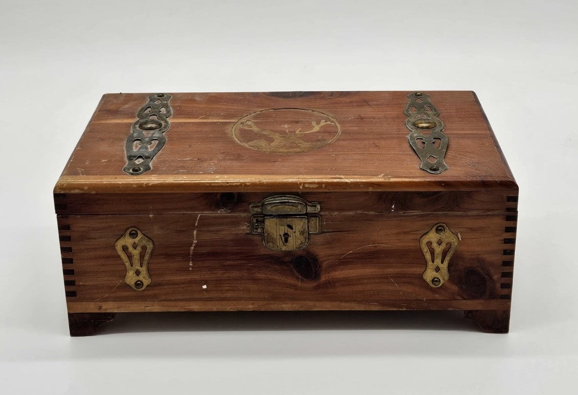 Vintage Cedar Jewelry Box  Trinket Dresser J C Penney's Co. 10' x 6" x 4.5"