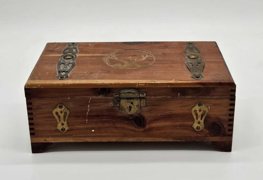 Vintage Cedar Jewelry Box  Trinket Dresser J C Penney's Co. 10' x 6" x 4.5"