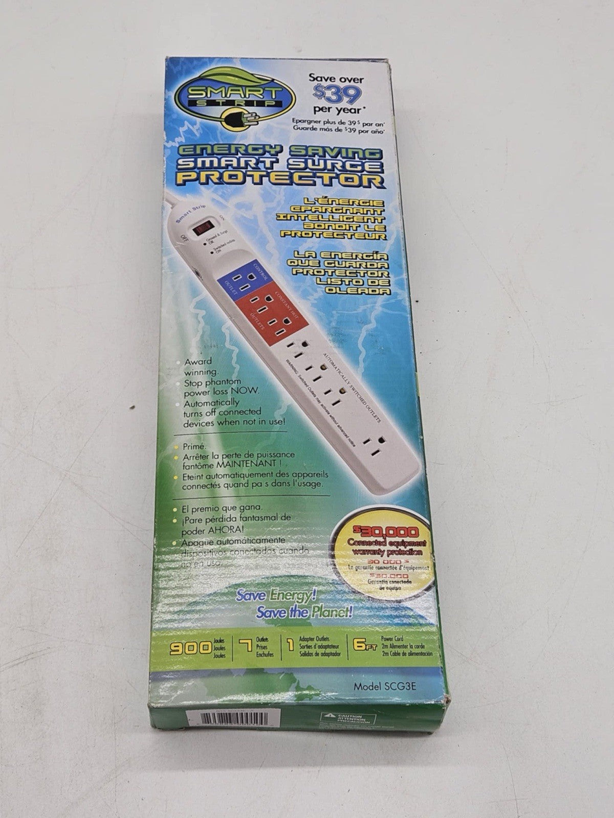Smart Strip SCG3 7 Outlet Energy Saving Surge Protector   12 In The Case