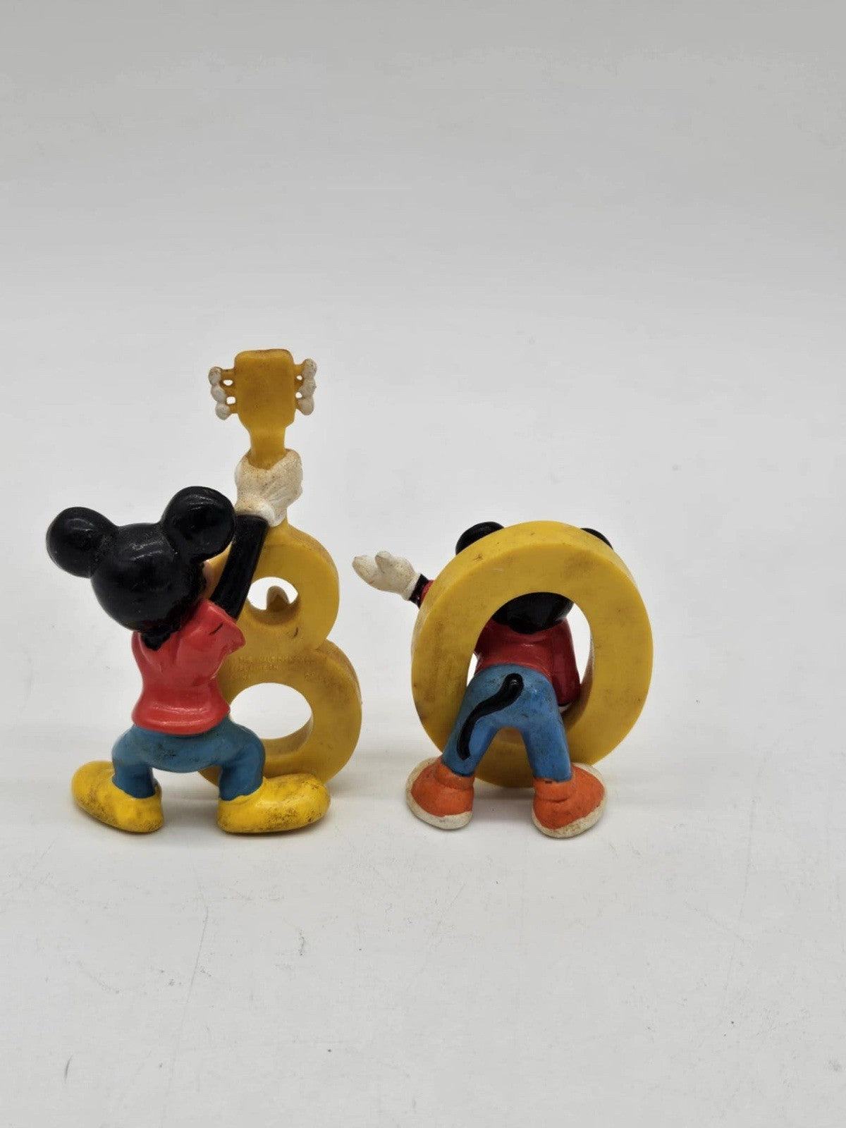 Vtg 80s Applause Disney Mickey Mouse PVC Figures 80th Birthday Cake Toppers 3"