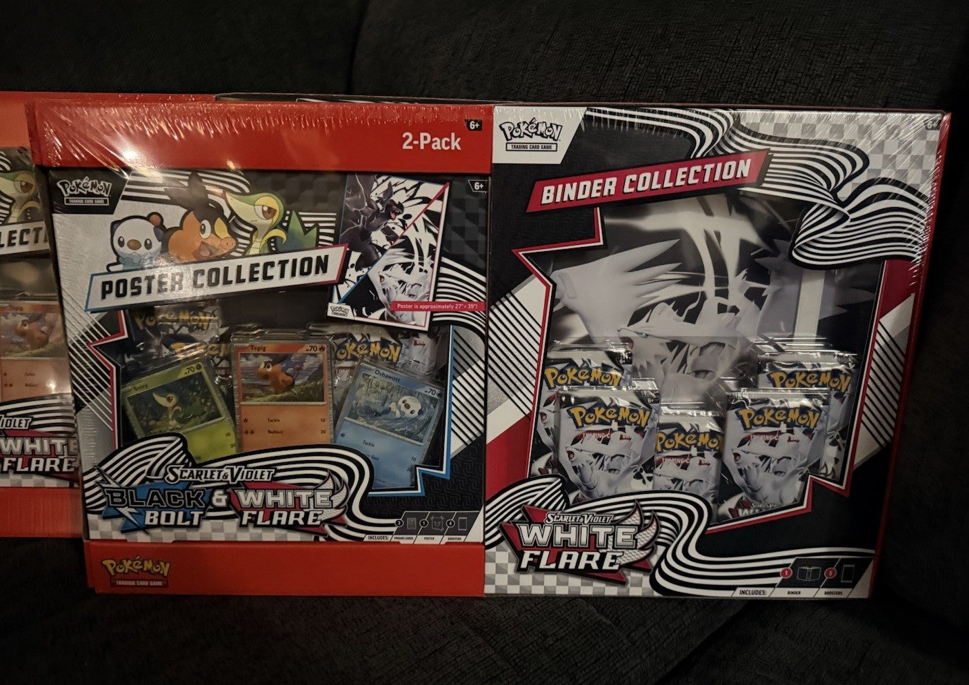 Pokémon TCG Black Bolt & White Flare Sam's Club Bundle Poster+Binder (Lot of 2)