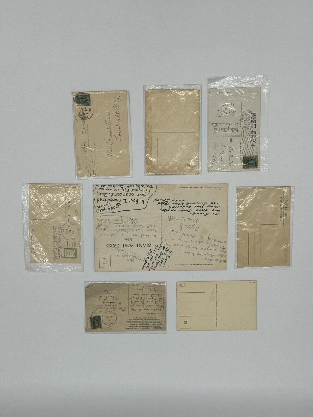 Lot of 8 Vintage Antique Postcards ~ Art Project Material