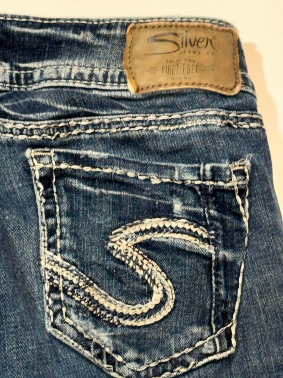 Silver Jeans Suki Capri Women's W29 L22 Dark Wash Blue Stretch Denim