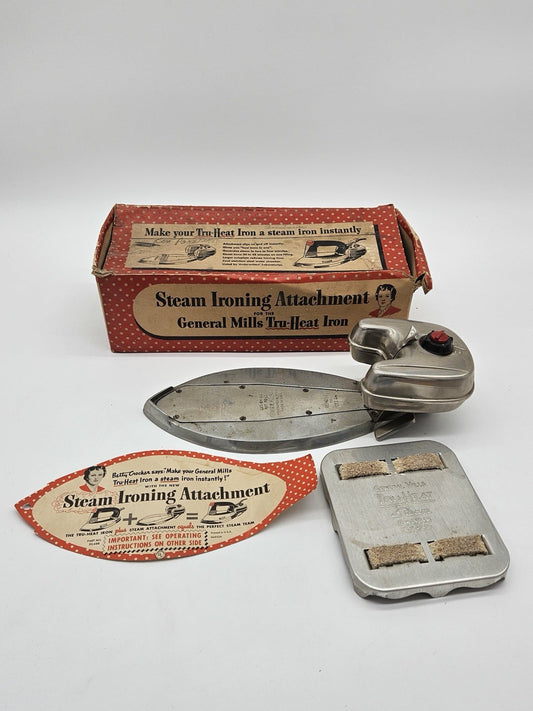 Vtg General Mills Betty Crocker Tru-Heat Iron w/ Steam Attachment