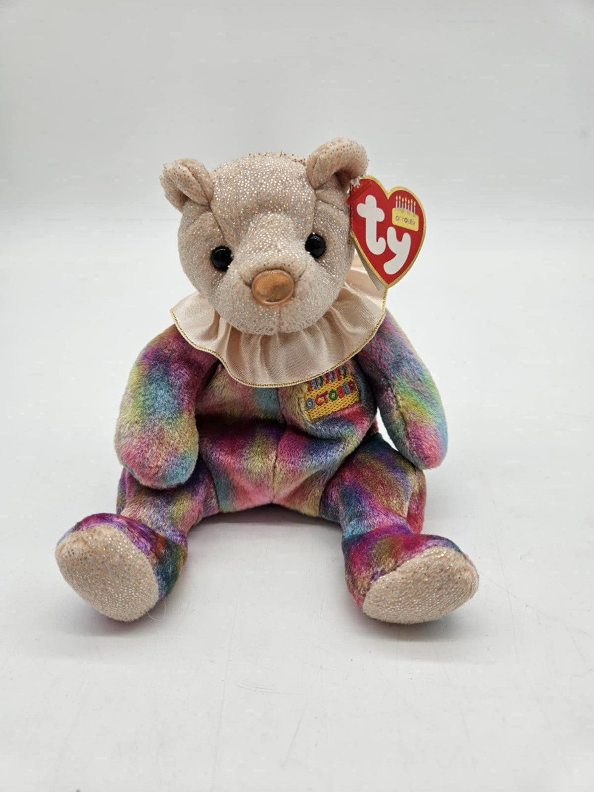 TY Beanie Baby - OCTOBER the Birthday Bear (7.5 inch) - MWMTs Stuffed Animal Toy