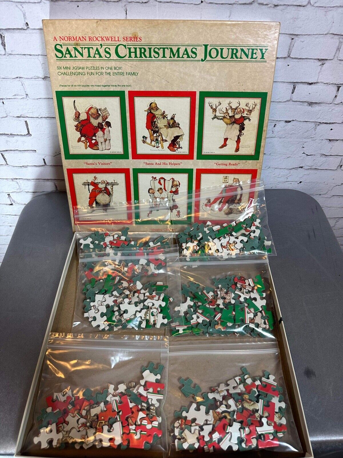 VINTAGE SPRINGBOK NORMAN ROCKWELL SANTA'S CHRISTMAS JOURNEY 420 PIECE PUZZLE VGM