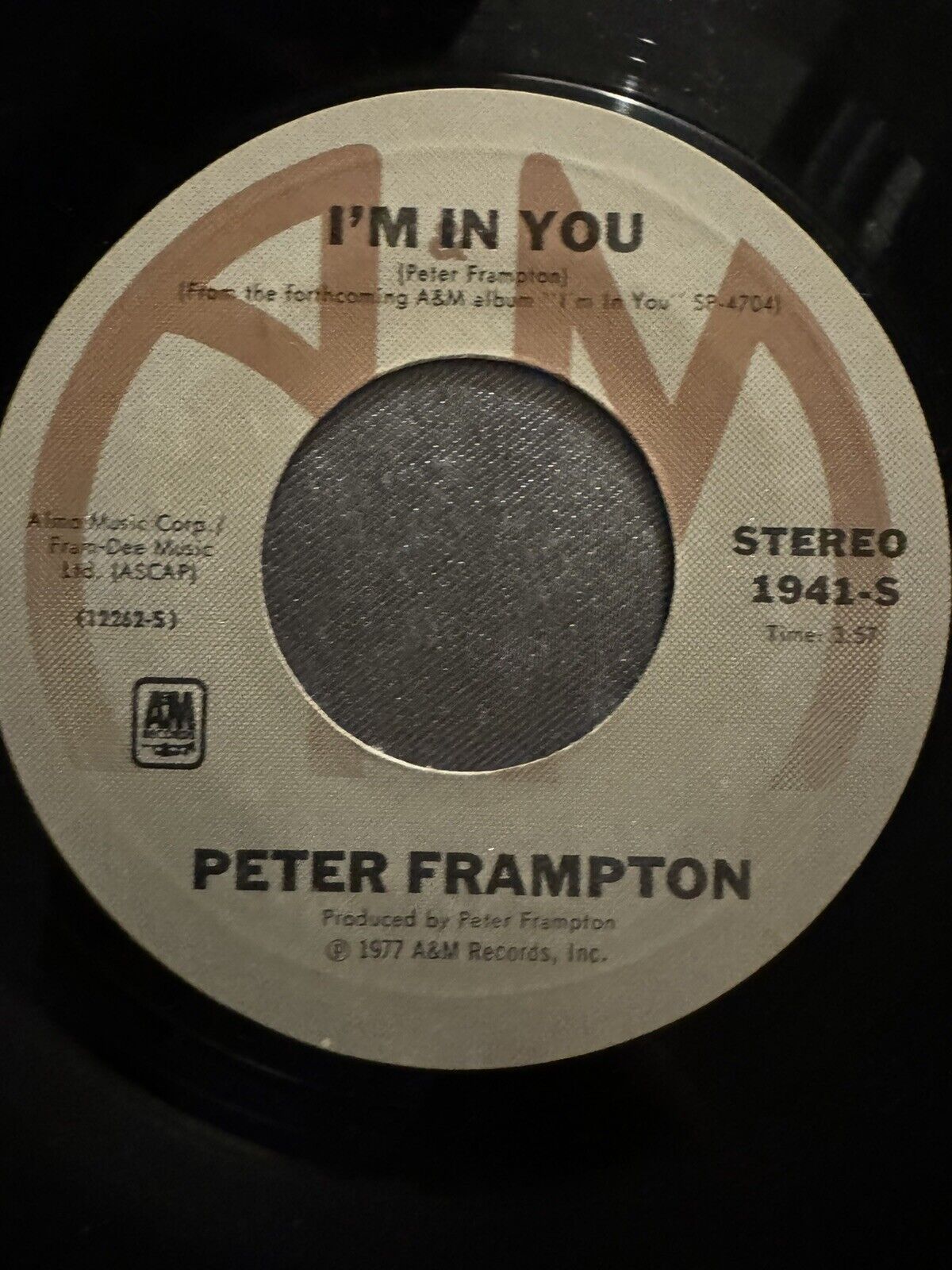 Peter Frampton "I'm In You" 45 Tested Vg Picture Sleeve Jukebox
