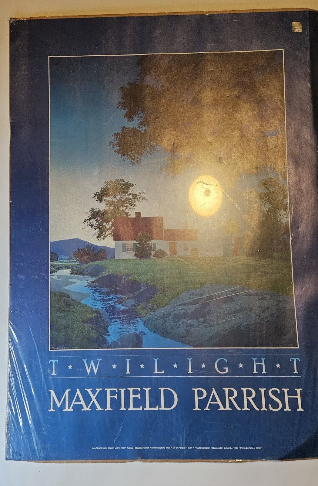 Vintage Maxfield Parrish Twilight 1982 Art Print Poster New York Graphic Society