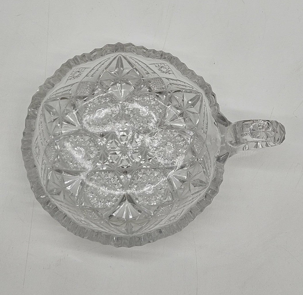 Vintage Imperial Glass NUCUT Nappy Candy Handled Dish 7"