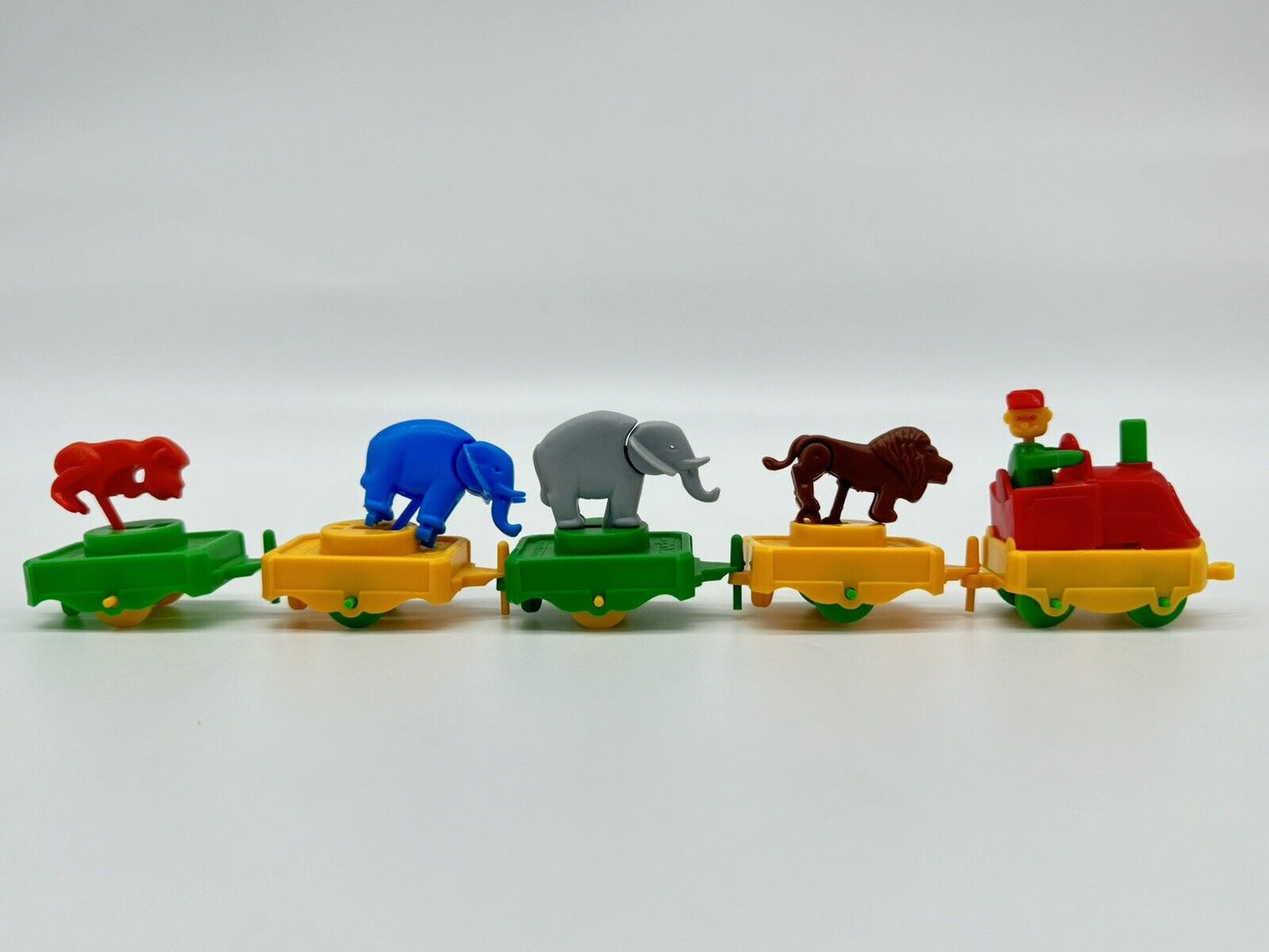 Vtg 80's Lot of 5 Rare BRUDER Plastic Mini Circus Train Toy West Germany