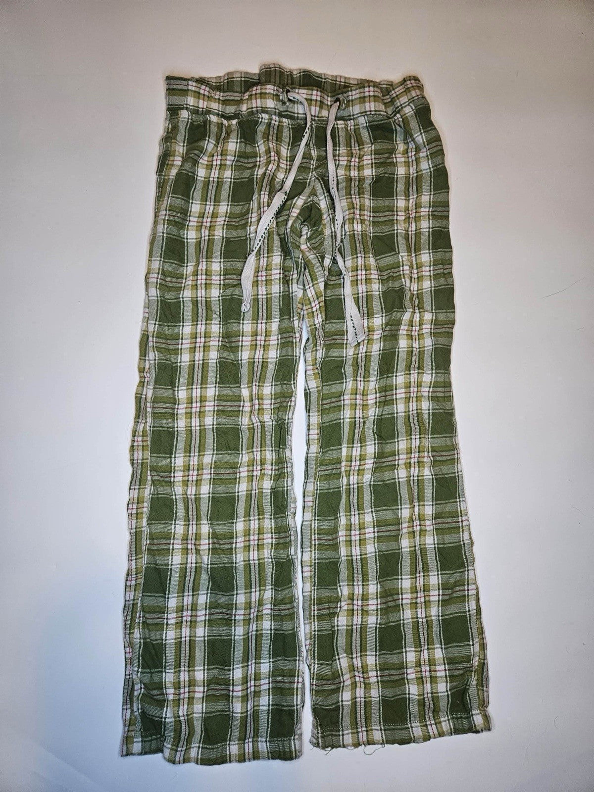 Old Navy Intimates Green Plaid Pajama Pants Womens XS Drawstring Sleep Lounge