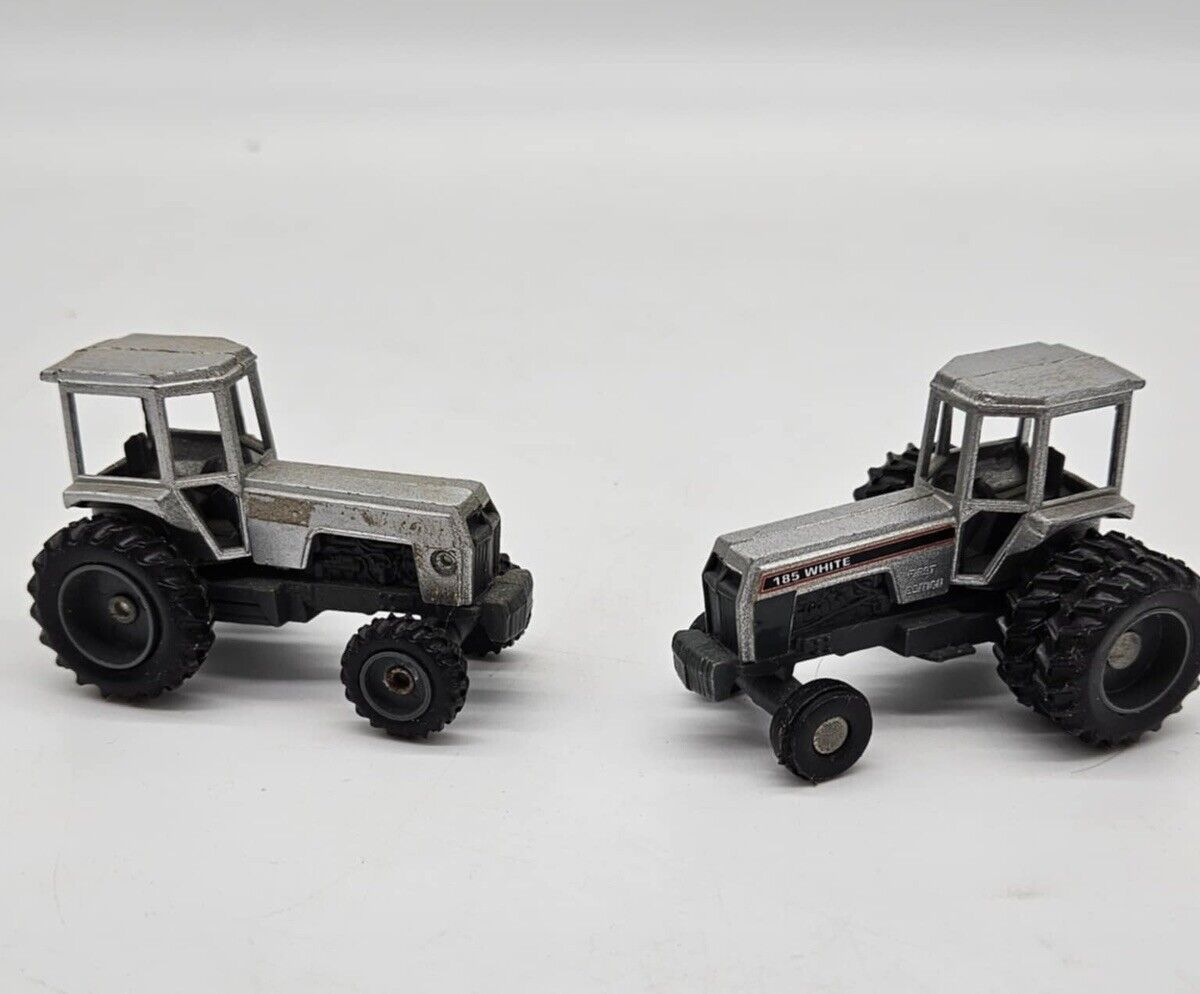 Set of Two 1:64 White 185 Field Boss Tractors with Duals