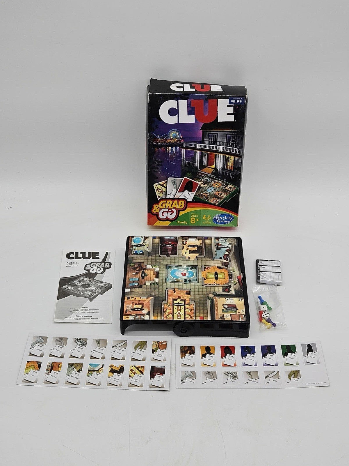 Clue Grab and Go Travel Edition Board Game Hasbro Gaming 2014 Never Played