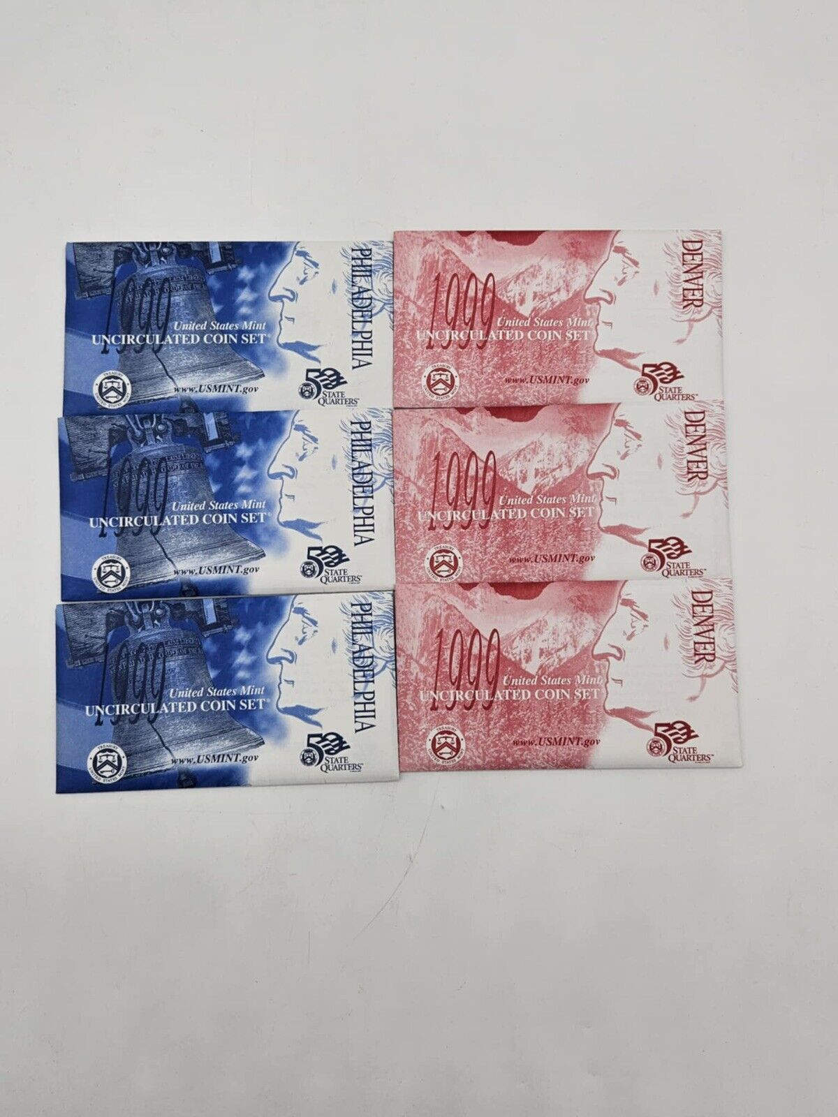 Lot of 6 1999 Uncirculated Coin Set U.S Mint Original Government Packaging JB01