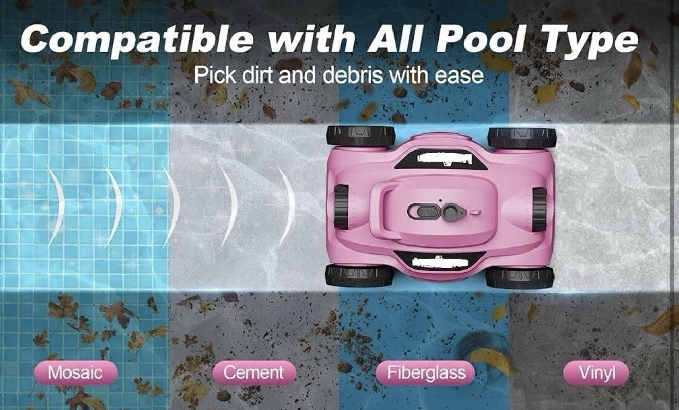 HDPEAK MF-PC01 Cordless Robotic Pool Cleaner Vacuum Rechargeable GRAY