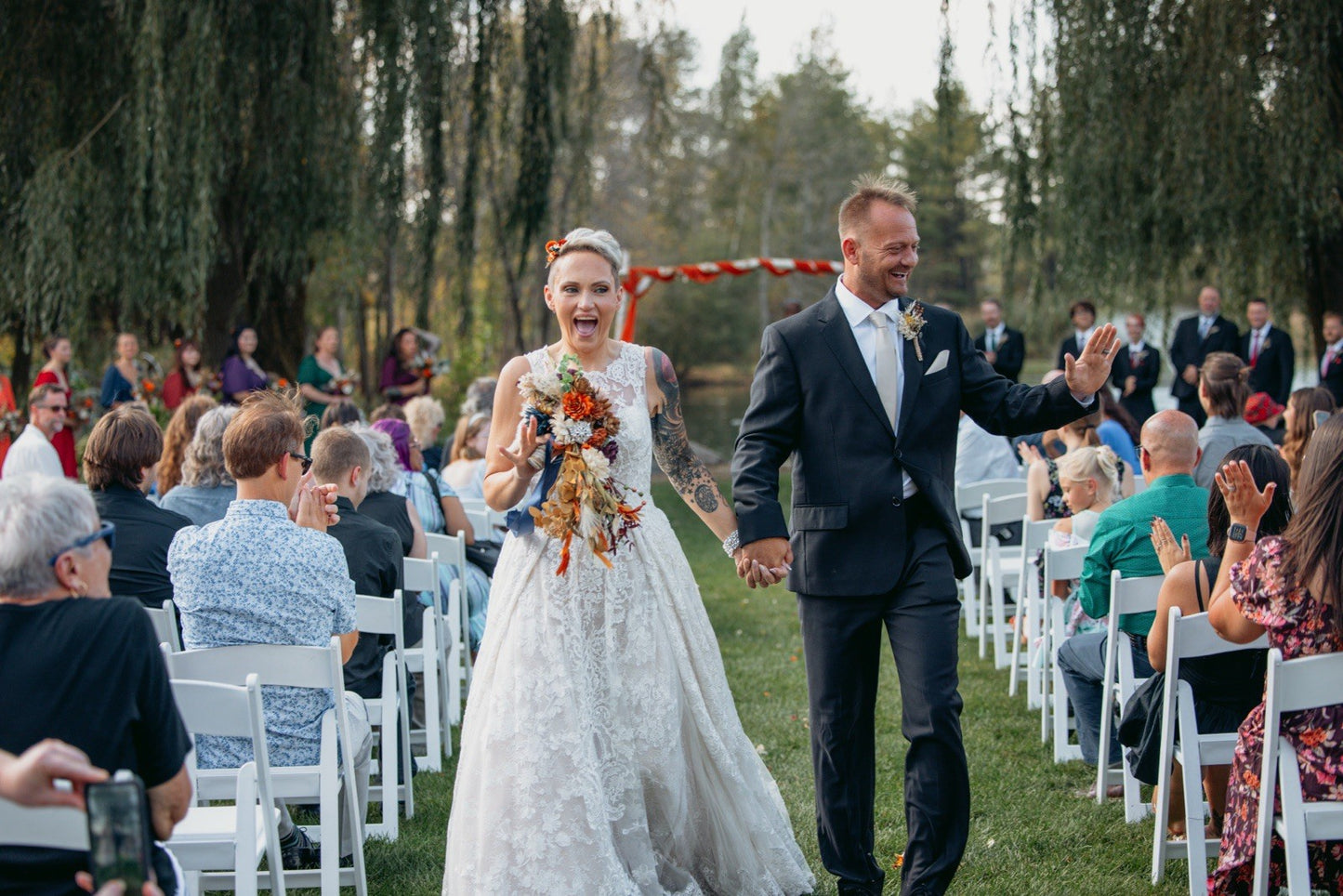 Size 6 - Oleg Cassini - Beaded Lace Wedding Gown - CWG780 - Champagne/Ivory