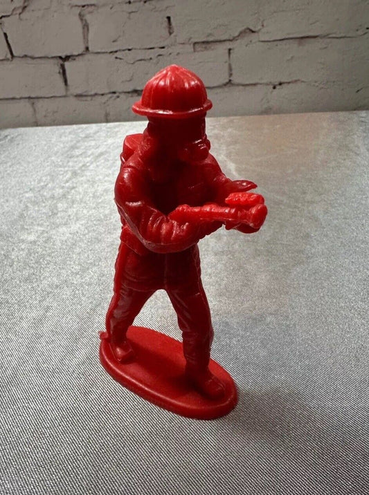 VTG Red Celluloid Plastic Rare HTF Red Fireman 4" Inch Figure VTY 003