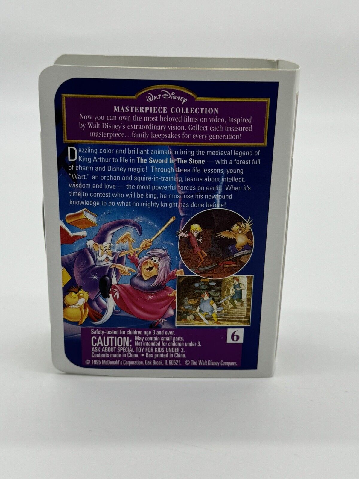 McDonald's Disney Happy Meal Toy Sword in the Stone Merlin Model Movie Case 1995
