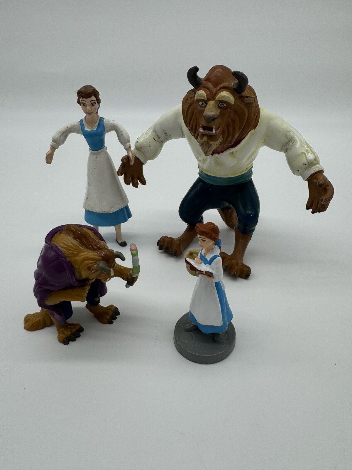 VTG Disney Beauty & The Beast Bendable Figures Beast & Bell Applause Lot of 4