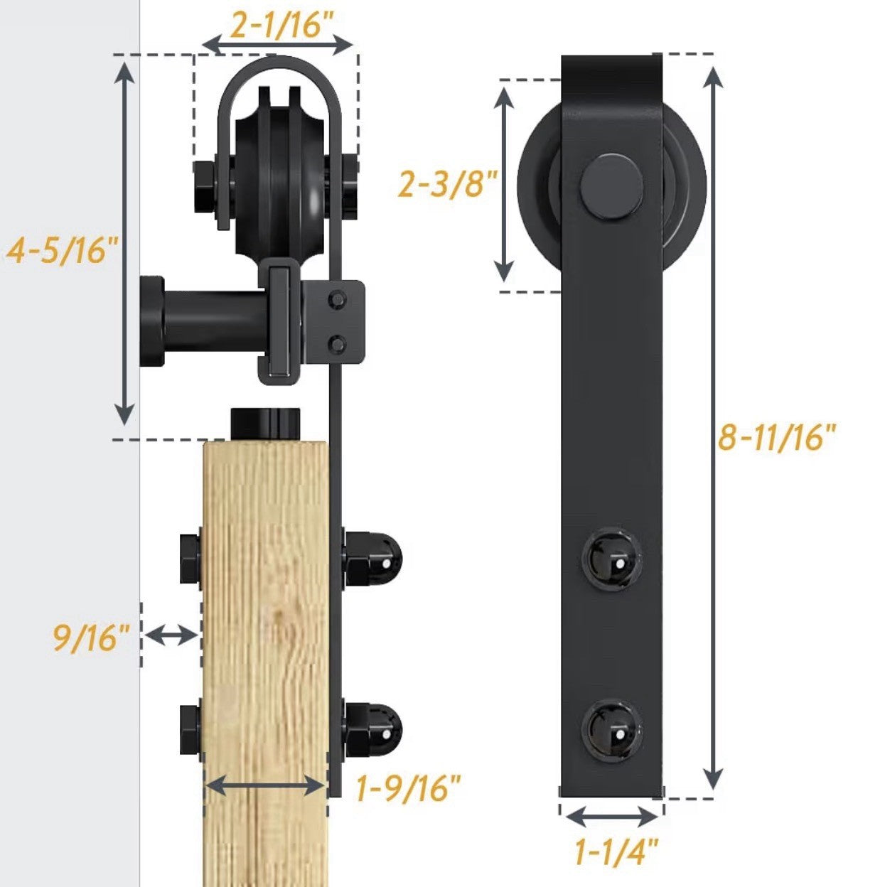 SKYSEN 6FT Barn Door Hardware Kit, Sliding Barn Door Hardware Kit, Barn Door Tra