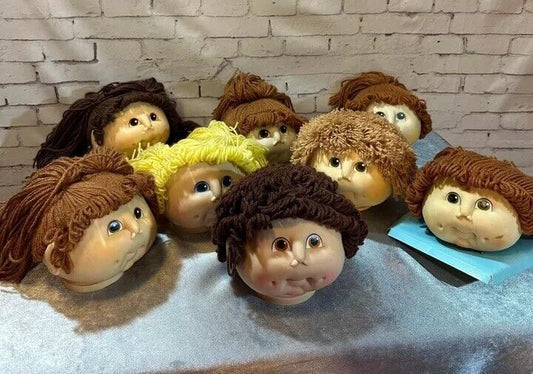LOT of CABBAGE PATCH KID - BABY DOLL HEADS - 4.5 INCH VINTAGE 1984 VCTY