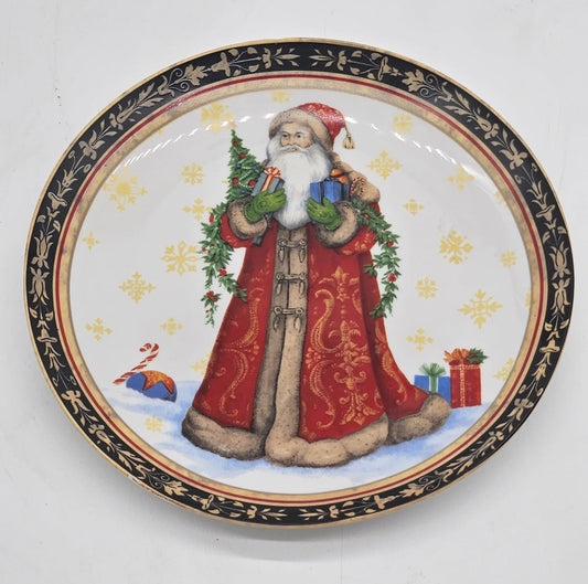 Certified International Pamela Gladding 8" Decorative Plate Santa with Gift Bags