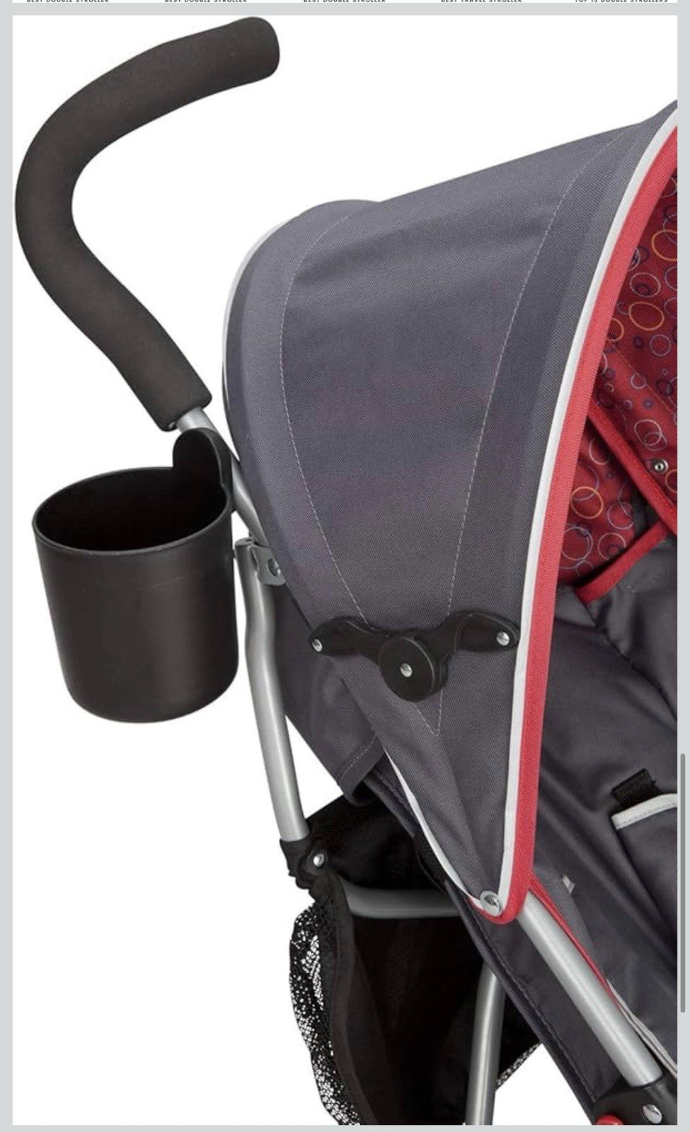 Grey Delta Children LX Side by Side Stroller - with Recline, Storage & Compact
