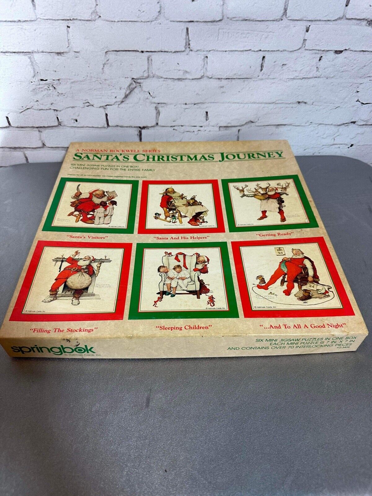 VINTAGE SPRINGBOK NORMAN ROCKWELL SANTA'S CHRISTMAS JOURNEY 420 PIECE PUZZLE VGM