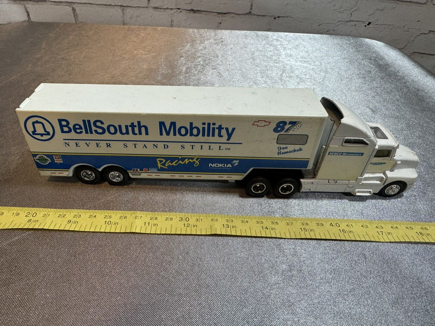 Vintage 1996 Racing Champions BellSouth Mobility Semi Truck & Trailer Nascar #87