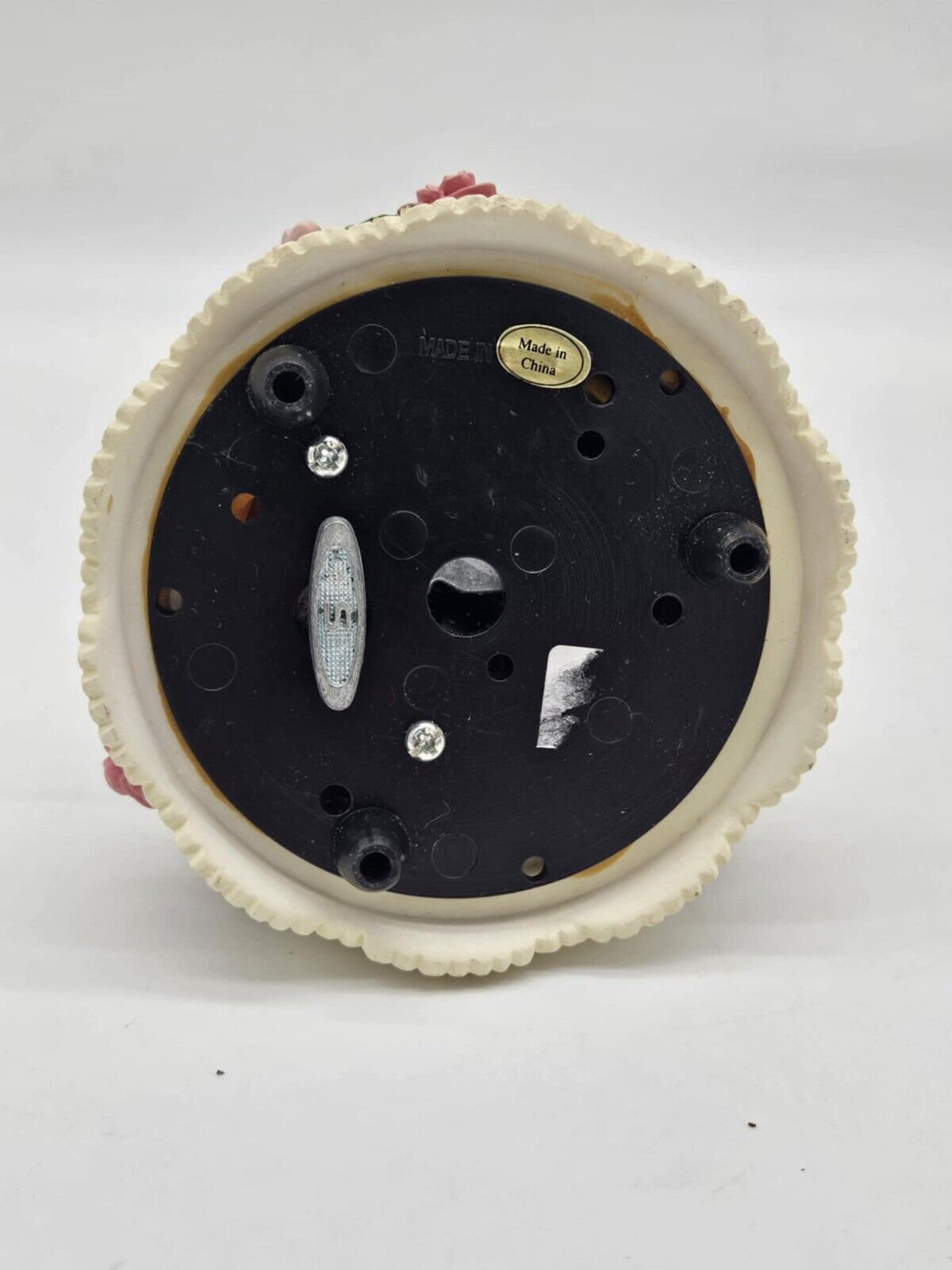 Vintage Musical Carousel Horse Pink Roses Yellow Ribbons