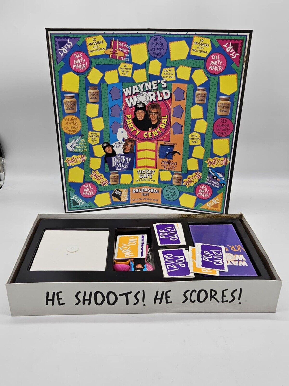 COMPLETE Wayne's World VCR Board Game 1992 Mattel Rare HTF 90s Vintage VTG VHS