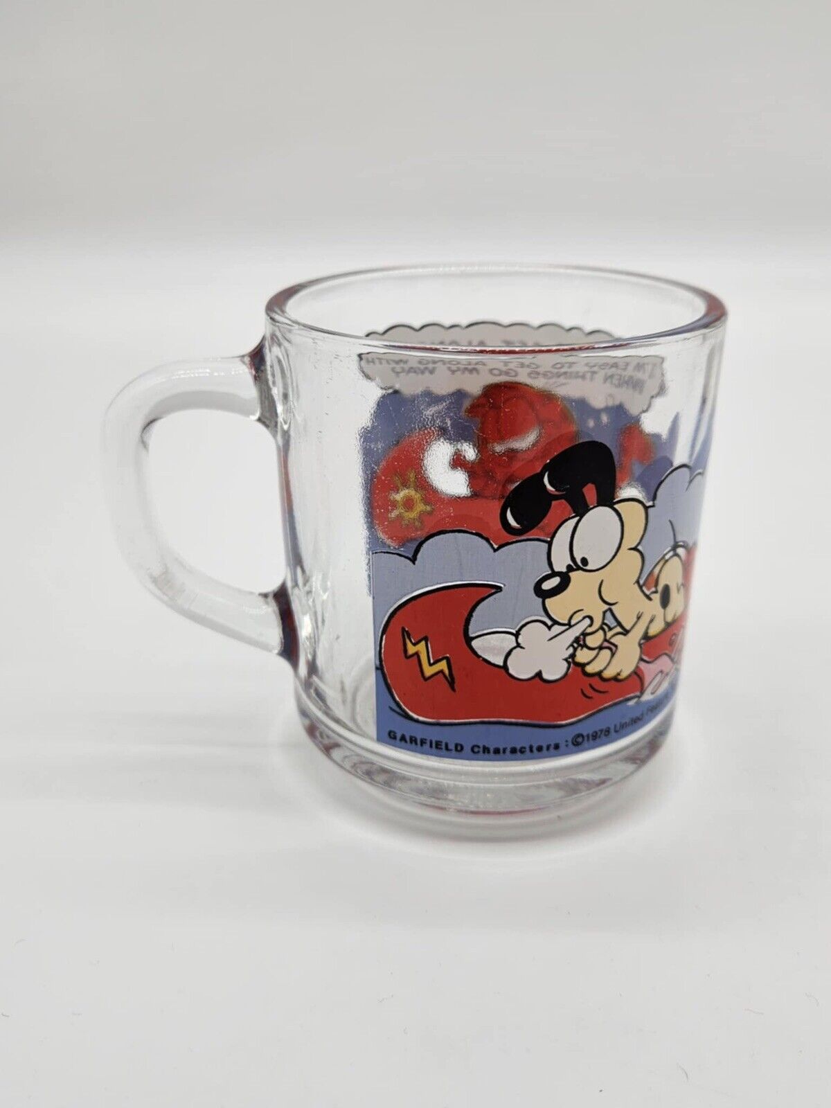 Set of 5 Vintage 1978 McDonald's Garfield Clear Comic Cups Mugs RARE