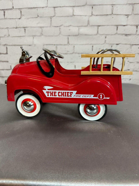 Teleflora Gift Planter-Metal "The Chief"Fire Dept. 1 Red Truck/Pedal Car VTY
