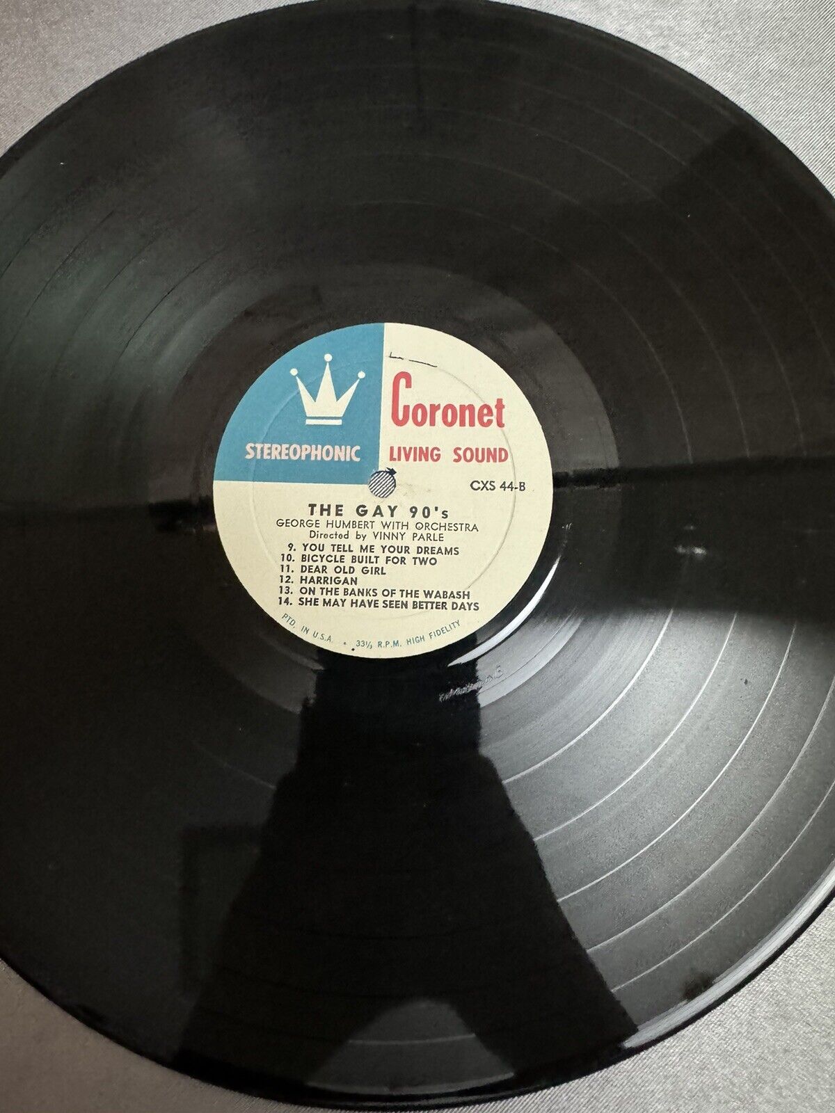 The Gay 90's Vinyl CXS-44 Coronet Living Sound Music 1890-1900 Steampunk*R21